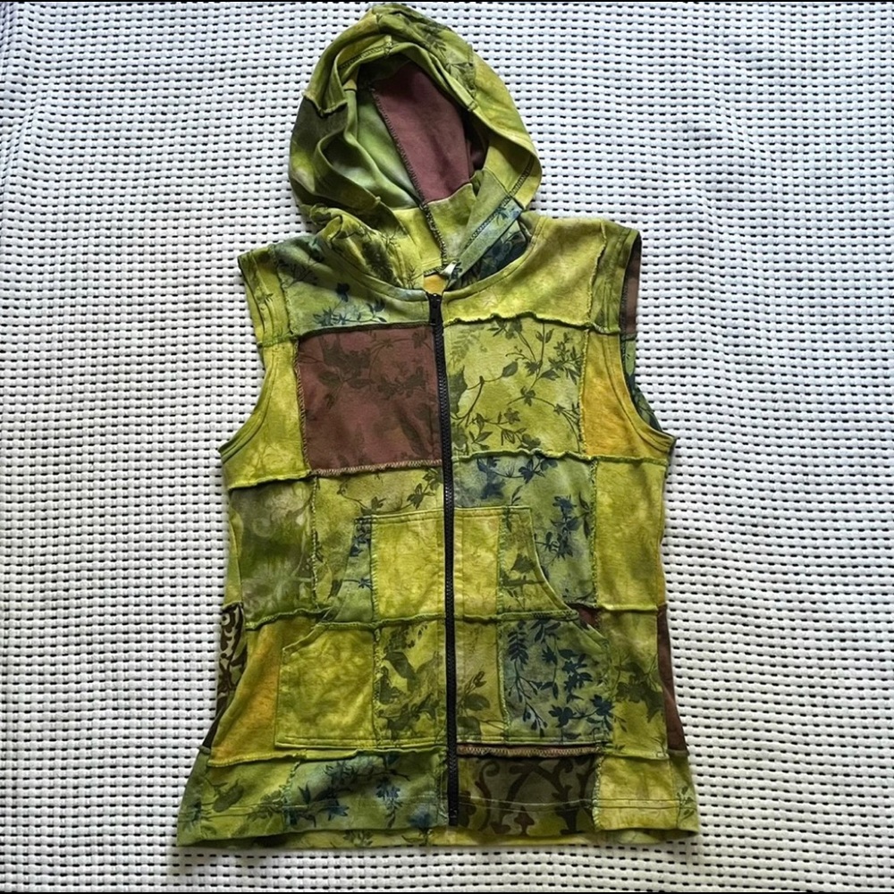 Patchwork Hooded Vest